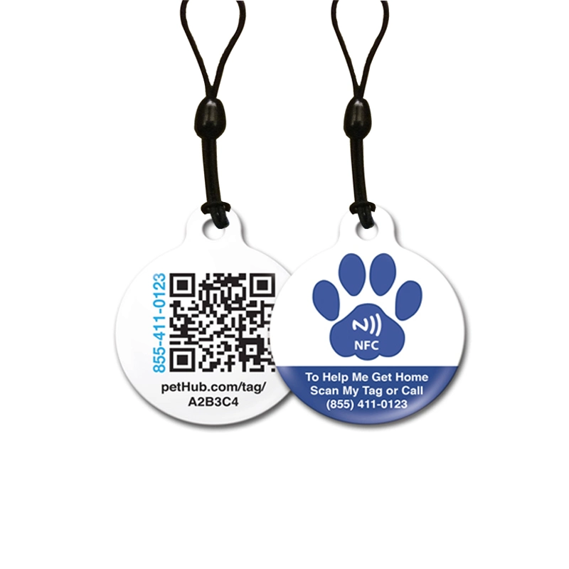 Customized Hf RFID 13.56MHz Qr Printed Keychain NFC Epoxy Keyfob Pet Tag