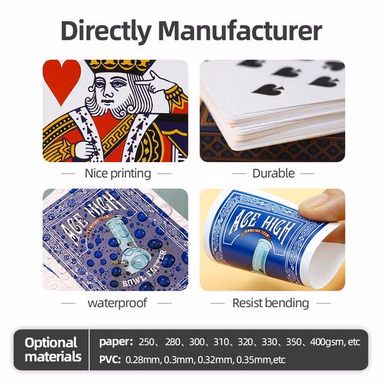 Prix ​​de gros carte de poker koweït impression personnalisée 100% plastique arabie saoudite Qatar cartes à jouer 100% carte à jouer en plastique