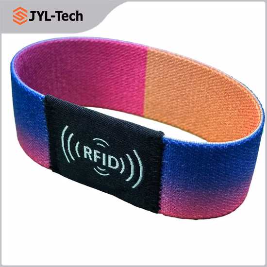 Personnalisez les bracelets en tissu élastique Bracelets NFC réutilisables Bracelet RFID tissé extensible