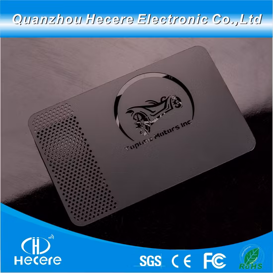 Carte de visite en métal blanc mat électrolytique en acier inoxydable